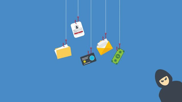 Hackers and cybercriminals phishing, identity theft, user login, password, documents, email and credit card. Hacking and web security. Internet phishing concept. 