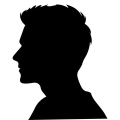 Man Profile vector silhouette, man profile silhouette black color illustration