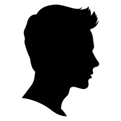 Fototapeta na wymiar Man Profile vector silhouette, man profile silhouette black color illustration
