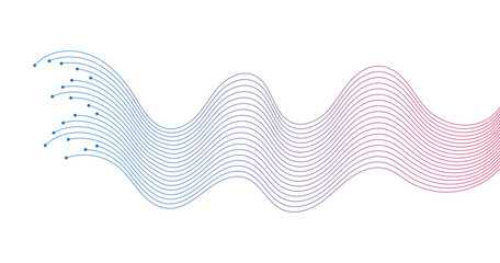 Abstract Wavy Lines Background Element for AI, Tech, Network, Science, and Digital Technology Themes