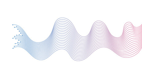 Abstract Wavy Lines Background Element for AI, Tech, Network, Science, and Digital Technology Themes