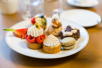 cupcakes with cream and chocolate