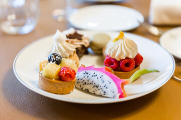cake with fruits and berries