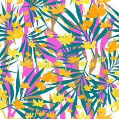 Tropical seamless floral pattern for swimwear