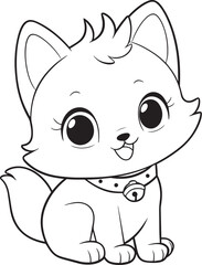 coloring page cute cat