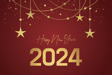 Chinese Lunar New Year festival 2024 celebration, Happy New Year background decorative elements.