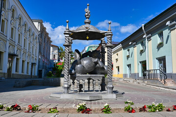 Kazan cat sculpture on Bauman Street