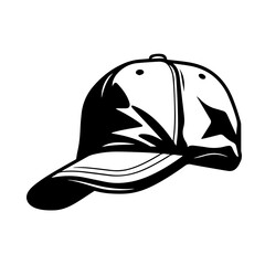 Cap Hat Logo Monochrome Design Style - obrazy, fototapety, plakaty
