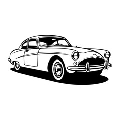 Classic Car Logo Monochrome Design Style
