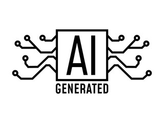 AI, Artificial intelligence icon. Artificial intelligence AI processor chip vector icon symbol for graphic design, logo, web site, social media. vector