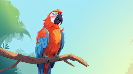 Cute Cartoon Macaw Parrot