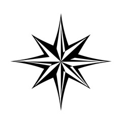 Compass Star Logo Monochrome Design Style
