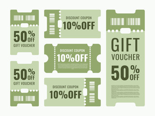 Coupon Discount template, Shopping marketing and best promotion retail price vector illustration, Green