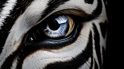 Zelfklevend Fotobehang A close up of a zebras eye © Natia