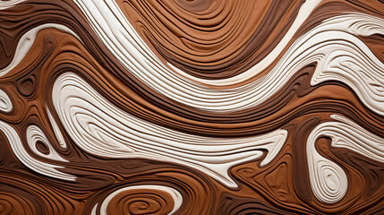 Fototapeta na wymiar A close up view of a brown and white swirl pattern