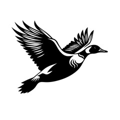Flying Geese Logo Monochrome Design Style - obrazy, fototapety, plakaty
