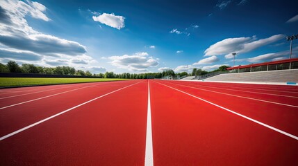 Pristine Running Track.Smooth Surface Ready for Runner