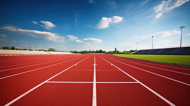 Pristine Running Track.Smooth Surface Ready for Runner