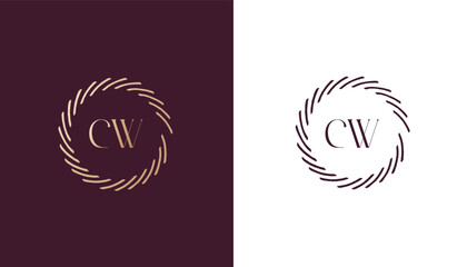 CW logo design vector image