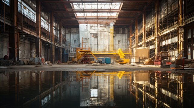 Photos of warehouses, factories, construction