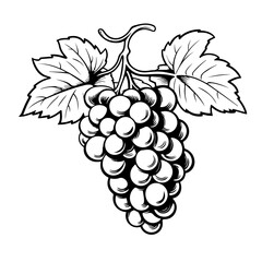 Grape Cluster Logo Monochrome Design Style
