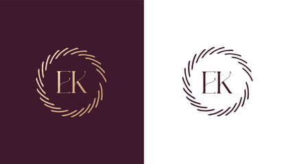 EK logo design vector image