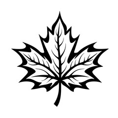 Maple Leaf Logo Monochrome Design Style