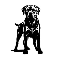 Mastiff Logo Monochrome Design Style - obrazy, fototapety, plakaty