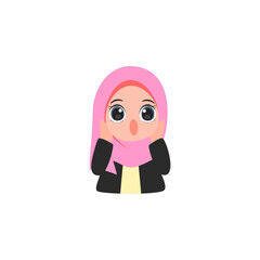 cute kids in pink hijab pose people