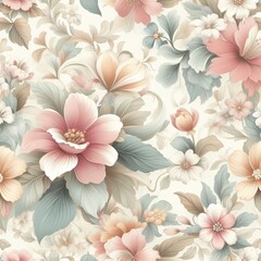 Fototapeta na wymiar beautiful soft pastel flowers make a great floral background texture