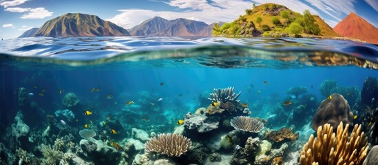 Komodo National Park in Indonesia has rich marine biodiversity with a wide variety of corals, attracting many divers and snorkelers.