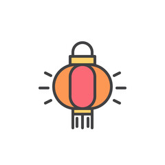 Fototapeta premium Chinese Lantern filled outline icon