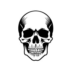 Simple Skull Logo Monochrome Design Style
