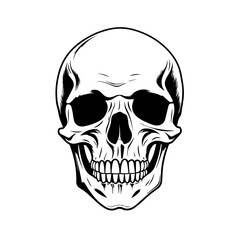 Skull Logo Monochrome Design Style