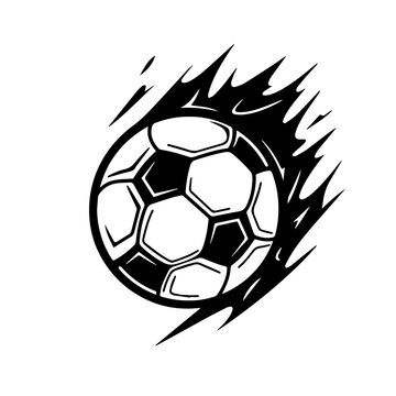 Soccer Ball Fast Motion Logo Monochrome Design Style