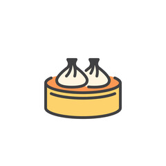 Chinese dumplings filled outline icon