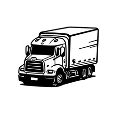 Truck Logo Monochrome Design Style