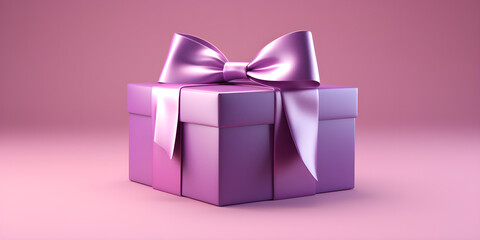 Purple surprise gift with a ribbon on a purple background,,
Surprise in Violet Present with Ribbon on Purple 