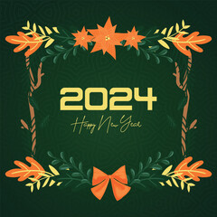 Chinese Lunar New Year festival 2024 celebration, Happy New Year background decorative elements.