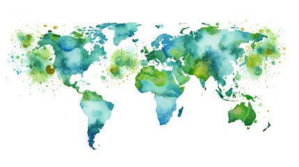 Celebrating World Earth Day and Environmental Protection with a World Map - obrazy, fototapety, plakaty