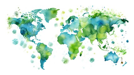 Celebrating World Earth Day and Environmental Protection with a World Map