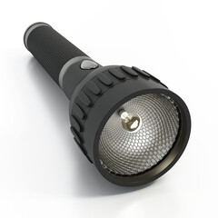 Flashlight isolated on white background. 3D illustration