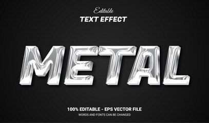 metal 3d editable text effect - obrazy, fototapety, plakaty