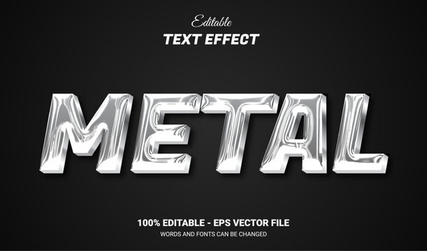 metal 3d editable text effect