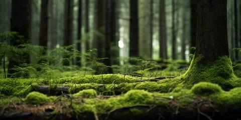 Foto op Aluminium beautiful close-up photo of mossy forest floor © Pter