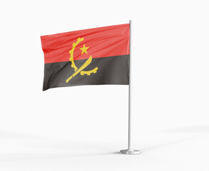 Angola national flag on white background.