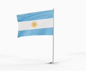 Argentina national flag on white background.