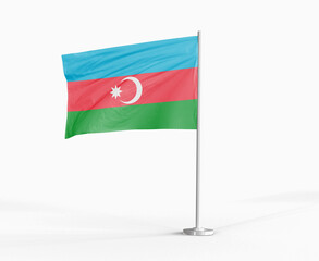 Azerbaijan national flag on white background.