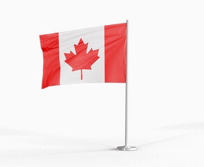 Canadanational flag on white background.