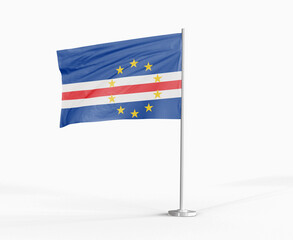 Cape Verde Islands national flag on white background.